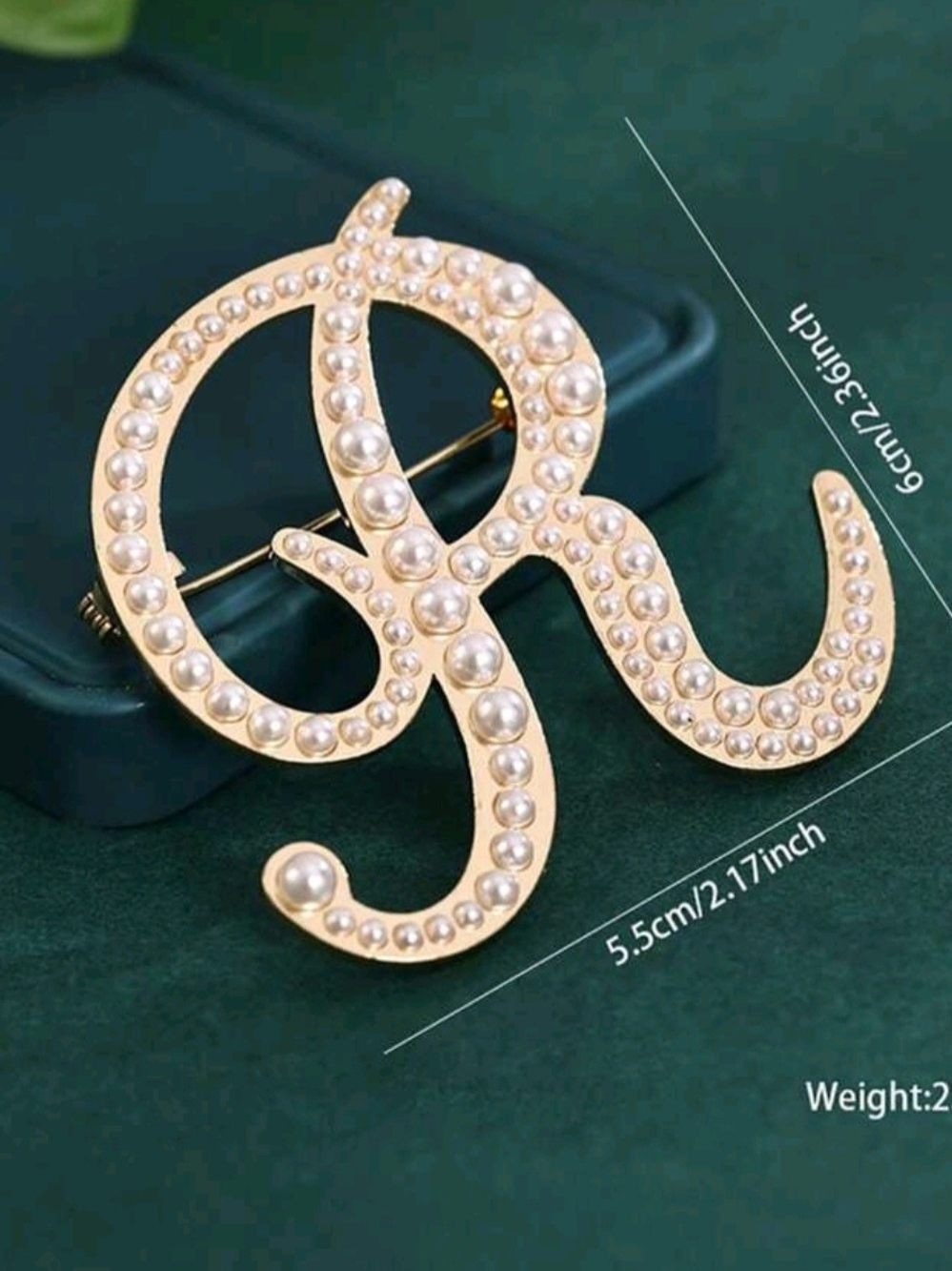Pearl Embellished Brooch in Gold